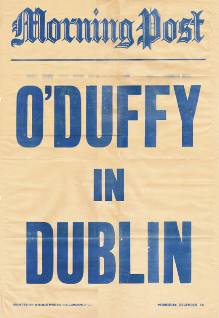 1933 (13 December): Morning Post "O'Duffy in Dublin" poster at Whyte's Auctions
