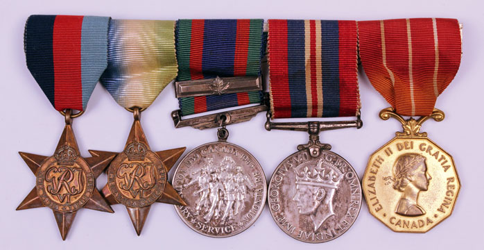 1939-45: Canadian Forces Decoration WW2 group of 5 to Canadian Navy Petty Officer at Whyte's Auctions
