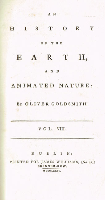 1776-77: Goldsmith's An History of the Earth and Animated Nature at Whyte's Auctions