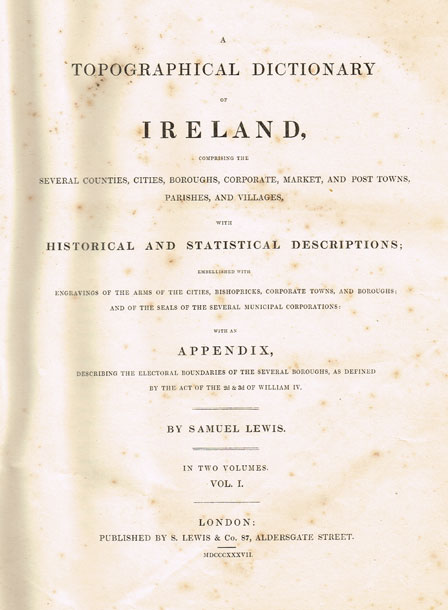 1837: Lewis's Topographical Dictionary of Ireland at Whyte's Auctions