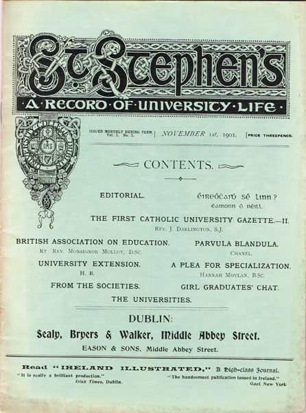 James Joyce interest St. Stephen's, A Record of University Life, Dublin at Whyte's Auctions