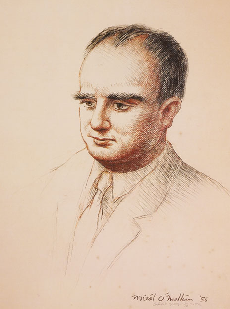 1957: Portrait of Brian O'Nolan (Flann O Briain) by his brother at Whyte's Auctions
