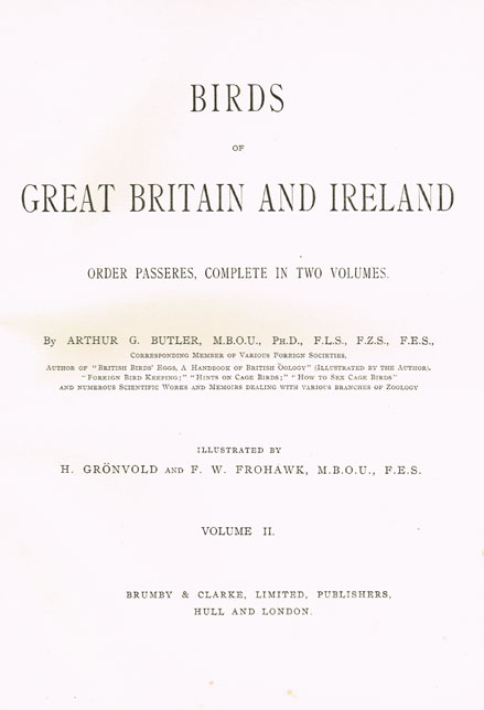 1907-08: Birds Of Great Britain And Ireland by Arthur G. Butler at Whyte's Auctions