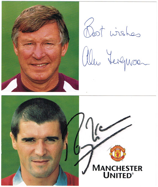 Soccer 1970s-2000s: Collection of Manchester United players' autographs at Whyte's Auctions