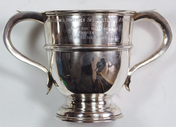 Equestrian 1922 Wokingham and district silver award cup for best hunter at Whyte's Auctions