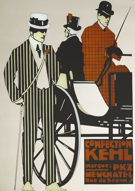1908: Swiss "Confection Kehl" gentleman's clothing advertisement mirror at Whyte's Auctions