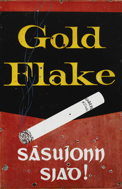 20th Century: Gold Flake Cigarette Irish language enamel advertisement sign at Whyte's Auctions