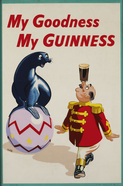 'My Goodness My Guinness', sea lion and band leader poster at Whyte's Auctions