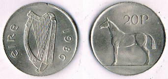 1966 Anniversary of 1916 Rising, silver ten shillings, also 1986 twenty pence error - struck in wrong metal at Whyte's Auctions