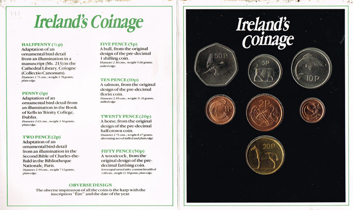 1986 Central Bank presentation pack fifty pence to halfpenny set of 7. at Whyte's Auctions