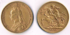Great Britain. Victoria gold sovereigns, 1889 and 1891. at Whyte's Auctions
