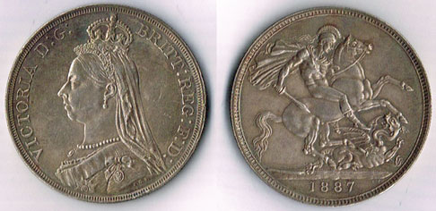 Great Britain. Victoria 1887 Jubilee silver coins - crown to threepence. at Whyte's Auctions