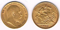 Great Britain. Edward VII and George V half sovereigns, 1905 and 1913. at Whyte's Auctions
