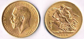 Great Britain George V gold sovereign, 1928, South Africa at Whyte's Auctions