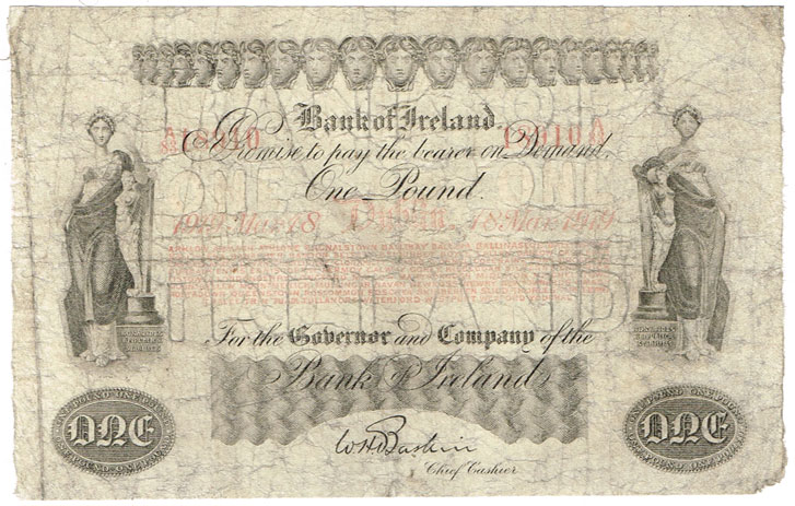 Bank of Ireland One Pound, 18 Mar 1918 at Whyte's Auctions