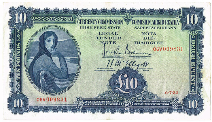 Currency Commission 'Lady Lavery' Ten Pounds, 6-7-32 at Whyte's Auctions