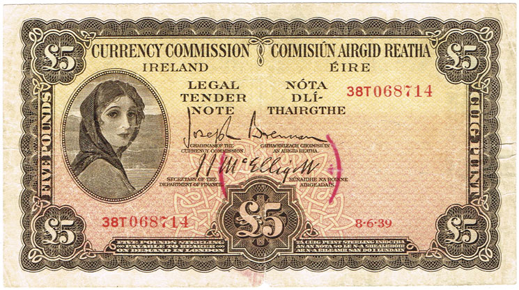 Central Bank 'Lady Lavery' Five Pounds collection 1939-1960. at Whyte's Auctions