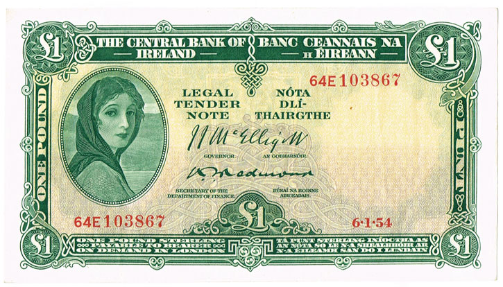 Central Bank 'Lady Lavery' One Pound collection 1954-1976. at Whyte's Auctions