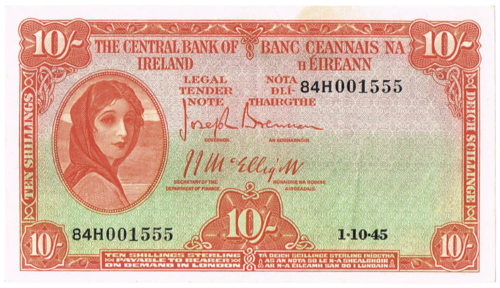 Central Bank 'Lady Lavery' Ten Shillings collection 1945-1948 at Whyte's Auctions
