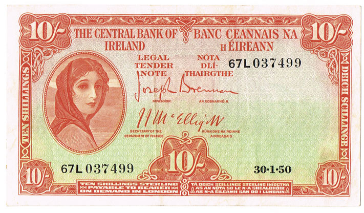 Central Bank 'Lady Lavery' Ten Shillings collection 1950-1959 at Whyte's Auctions