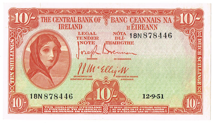 Central Bank 'Lady Lavery' Ten Shillings collection 1951-1968 at Whyte's Auctions