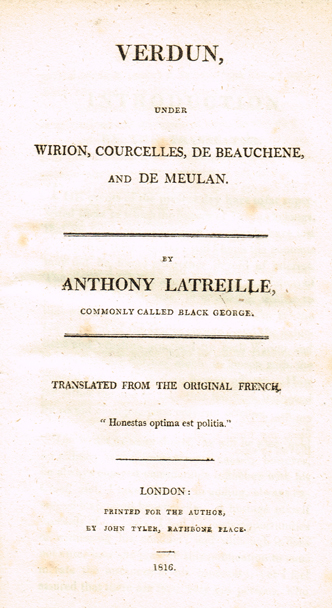 LATREILLE ( Anthony ). Verdun, under Wirion at Whyte's Auctions