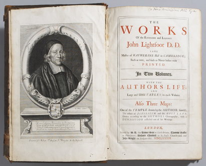 LIGHTFOOT ( John ). The Works of  in two volumes. With the authors life, and large and useful tables to each volume. Also three maps : at Whyte's Auctions