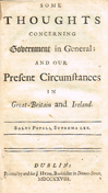 [DOBBS ( Arthur ), attributed to. Some thoughts concerning government in general : and our present circumstances in Great-Britain and I at Whyte's Auctions