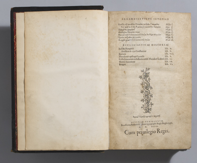 EUSEBIUS ( Pamphilius ). Ecclesiasticae Historiae lib. X  Lutetiae Parisiorum : Ex officina Roberti Stephani ..., 1544 <X>FIRST EDITIO at Whyte's Auctions