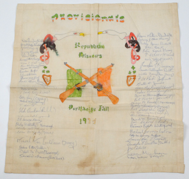 1974: Martin McGuinness Republican Portlaoise Prison Art Handkerchief at Whyte's Auctions