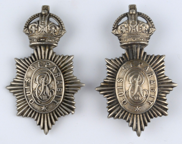 circa 1902-10: Dublin Metropolitan Police EVII cap badges at Whyte's Auctions