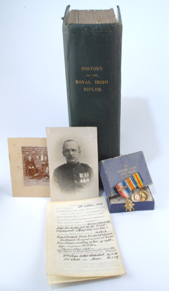 1907-1916: Collection of documents and ephemera relating to Sergeant WIlliam Webb and Captain Bowen-Colthurst Royal Irish Rifles at Whyte's Auctions