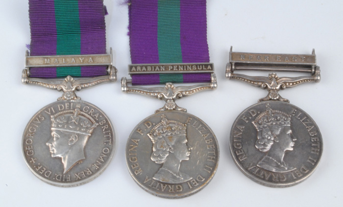 1948-60: British Army General Service Medals for Malaya, Near East and Arabian Peninsula at Whyte's Auctions
