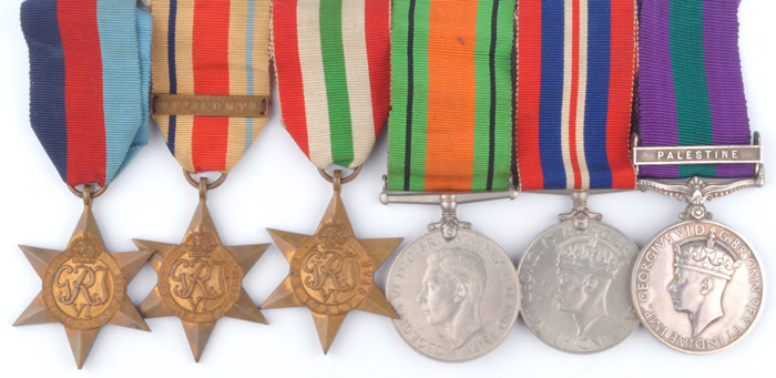 1936-43: Royal Irish Fusiliers casualty and MID medal group of five at Whyte's Auctions