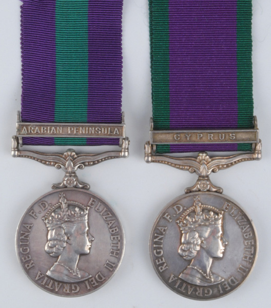 1956-60: Royal Air Force General Service Medals for Cyprus and Arabian Peninsula at Whyte's Auctions