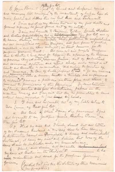 1922: Louise Bryant handwritten draft will written in Russia at Whyte's Auctions