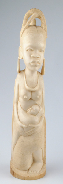 20th Century: African carved ivory figure of mother and child at Whyte's Auctions