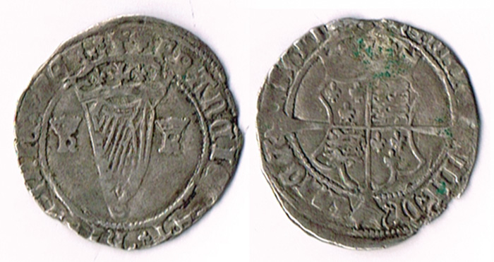 Henry VIII & Anne Boleyn (1533-1536) Harp Issue sixpence at Whyte's Auctions