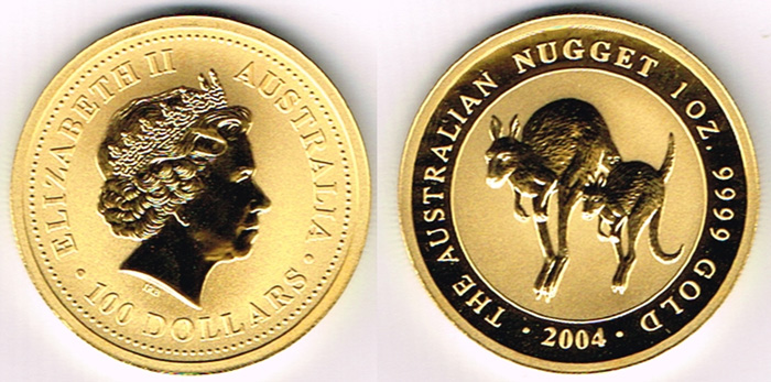 Australia. One hundred dollars gold "The Austrlian Nugget", 2004 at Whyte's Auctions