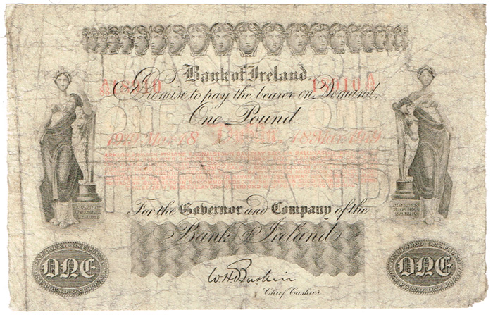 Bank of Ireland One Pound, 18 Mar 1918 at Whyte's Auctions