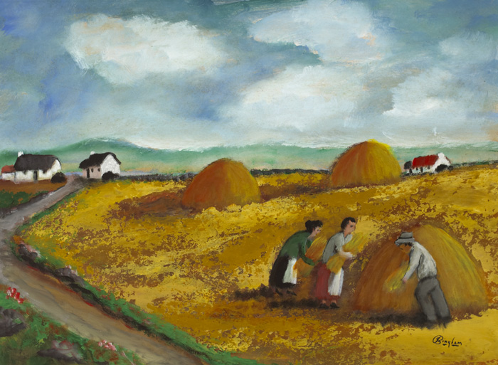 GATHERING IN THE HARVEST by James Bingham (19252009) at Whyte's Auctions