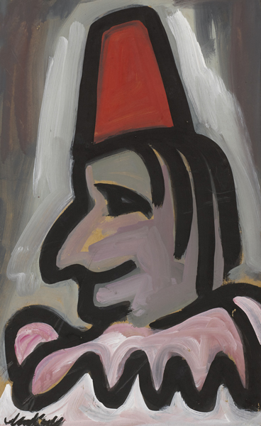 CLOWN NO. 2 [PROFILE WITH RED HAT] by Markey Robinson (1918-1999) at Whyte's Auctions