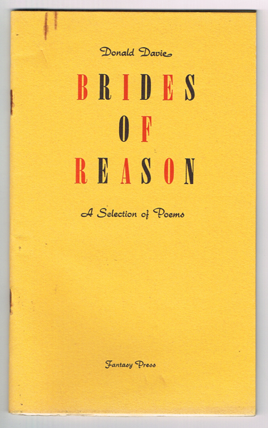 Davie, Donald. Brides of Reason at Whyte's Auctions