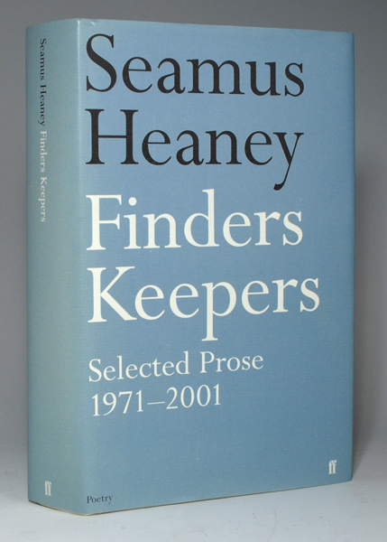 Heaney, Seamus. Finders Keepers Selected Prose 1971-2001 at Whyte's Auctions