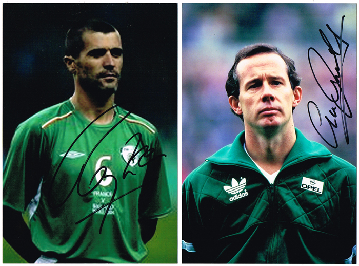 Football. 1970s-2000s: Republic of Ireland team signed photographs at Whyte's Auctions