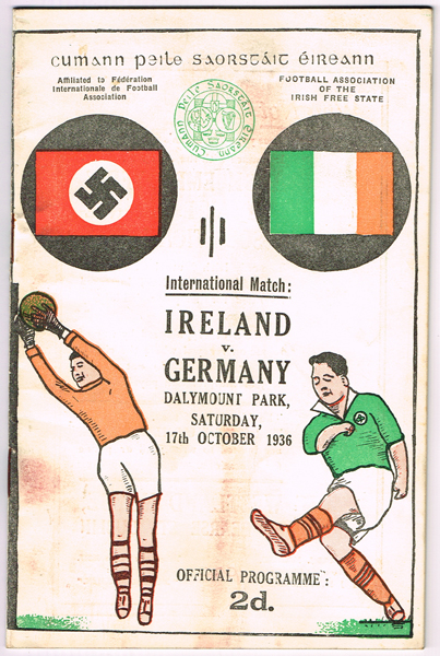 Football. 1936 (17 October) Ireland v Germany match programme at Whyte's Auctions