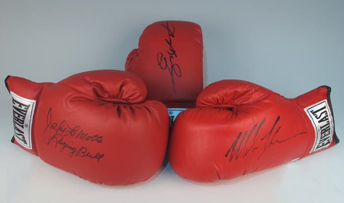 Boxing: Mike Tyson, Sugar Ray Leonard and Jake LaMotta signed gloves at Whyte's Auctions