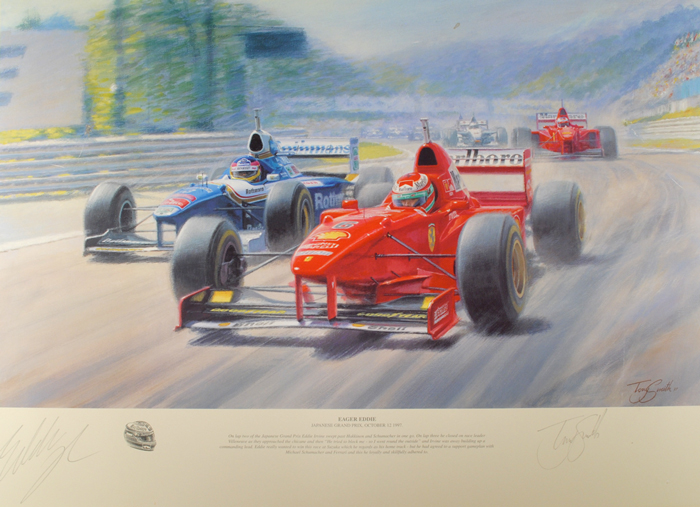 Formula One 1997: 'Eager Eddie' print signed by Eddie Irvine at Whyte's Auctions