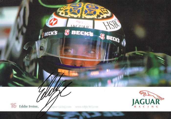 Formula One 2002 Jaguar Racing press pack with signed Eddie Irvine cards at Whyte's Auctions