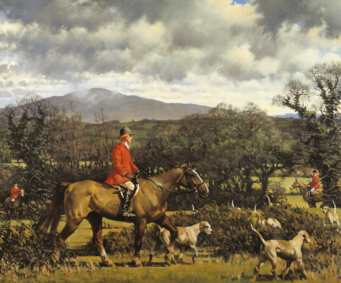 1985. The Tipperary Foxhounds at Ballyluskey - a signed limited edition print of a painting by Peter Curling (b. 1955) at Whyte's Auctions